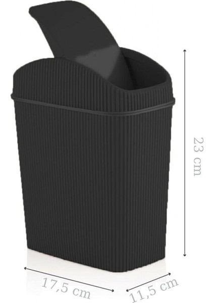 Küçük Siyah Dekoratif Çöp Kovası 2,5 Lt modelleri