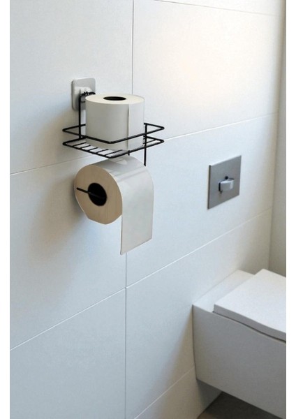 Yapışkanlı Siyah Tuvalet Kağıtlığı, Pratik ve Şık Tasarım fırsatları