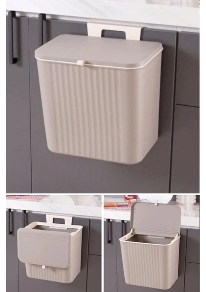 Renkli Mutfak Tezgah Üstü Dolap Askılı 15 Lt Çöp Kovası