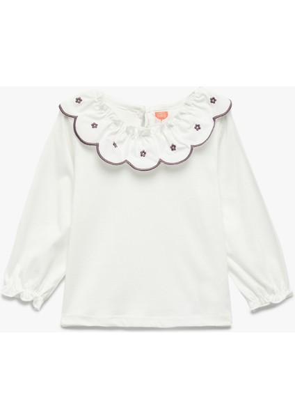 Pamuklu Uzun Kollu Bebe Yaka Tişört