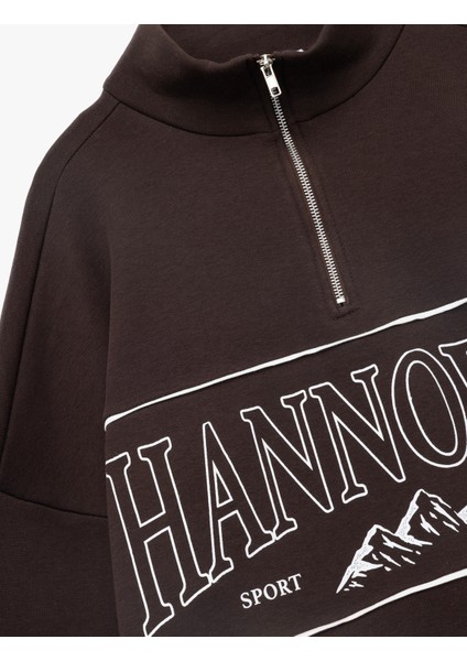 Oversize Uzun Kollu Fermuarlı Yaka Şardonlu Sweatshirt modelleri