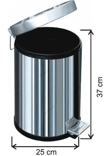 12 Lt Paslanmaz Çelik Pedallı Çöp Kovası, Dayanıklı ve Şık Tasarım fiyatları