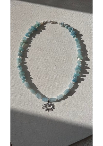 925 Ayar Gümüş Akuamarin Kolye fiyatları