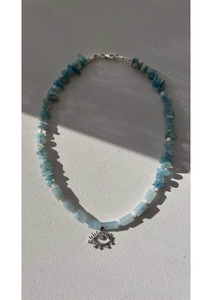 925 Ayar Gümüş Akuamarin Kolye modelleri