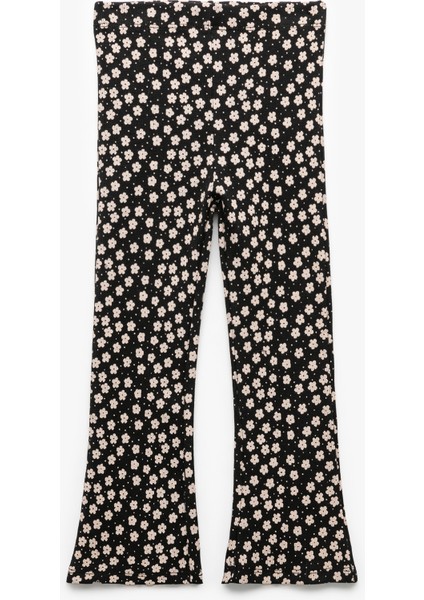 Ispanyol Paça Cep Detaylı Çiçekli Pamuklu Tayt fiyatları