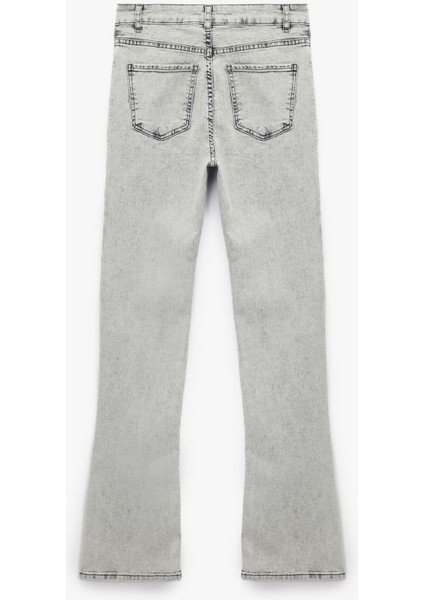 Yüksek Bel Dar Kesim Ispanyol Paça Denim Pantolon - Flare Jeans fiyatları