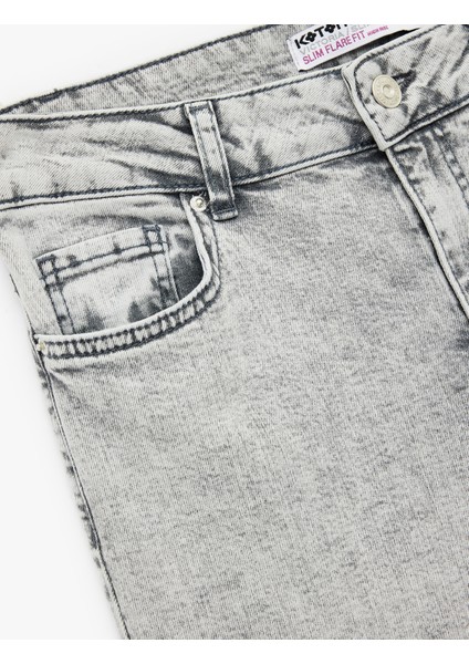 Yüksek Bel Dar Kesim Ispanyol Paça Denim Pantolon - Flare Jeans modelleri