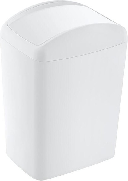 Beyaz, 5 Lt Döner Kapaklı Yumuşak Çöp Kutusu