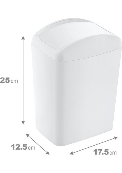 Beyaz, 5 Lt Döner Kapaklı Yumuşak Çöp Kutusu fiyatları