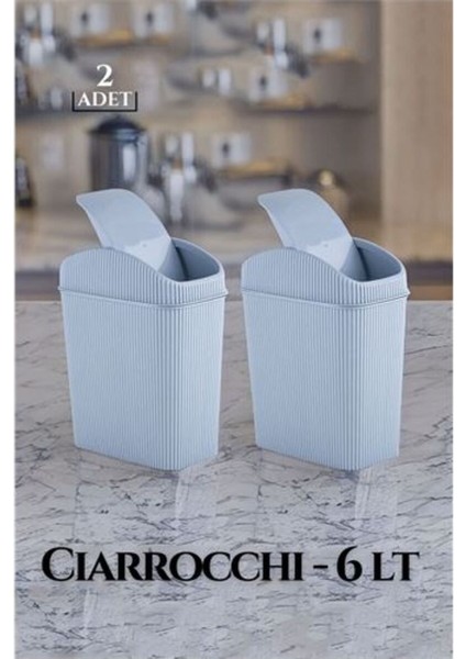 Geniş 6l Çöp Kovası, Şık Tasarım, 2'li Set, Modern ve Dayanıklı Gri Renk