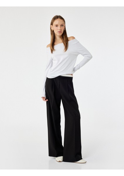 Slim Fit Uzun Kollu Kayık Yaka Pamuklu 2'li Tişört Seti modelleri