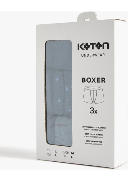 Pamuklu Desenli 3'lü Boxer Seti fiyatları