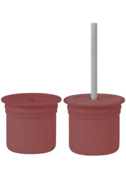 Ham+Hüp Pipetli Silikon Bardak Seti Velvet Rose / Powder Grey