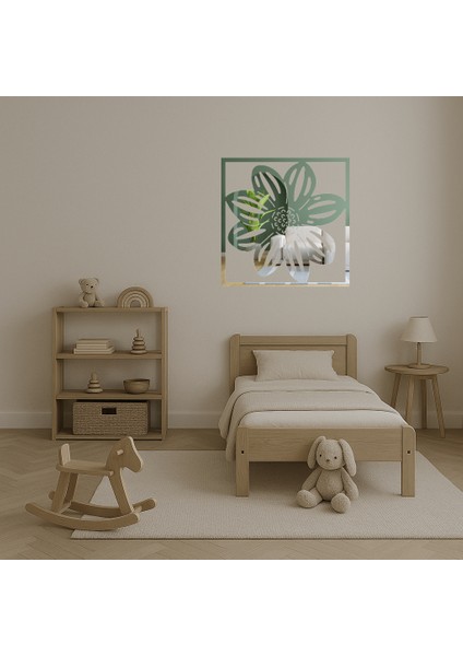 Çiçek Desenli Zarif Dekoratif Aynalı Tablo - 12265-1140 fırsatları