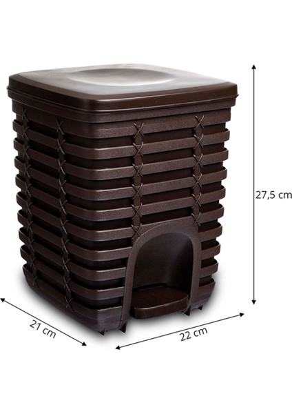 Kare Çöp Kovası, Pedallı, 9 L, Kahve Rengi, Şık ve Pratik Tasarım fırsatları