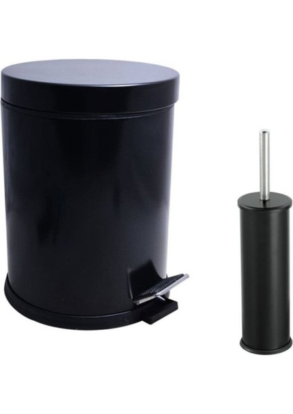 Şık 2'li Mat Siyah Banyo Çöp Kovası Seti, Modern ve Kullanışlı Tasarım