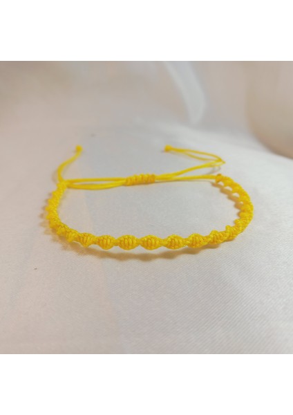 Sarı Spiral Makrome Örgü İp Bileklik, Suya Dayanıklı Makrome Bileklik, Asansörlü Ayarlanabilir El Yapımı Unisex Bileklik, Makrome Bileklik, Örgü Bileklik, İp Bileklik, Hediyelik Takı