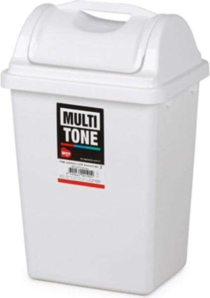 Gri Köşeli Itmeli Çöp Kovası 7,5 Lt, Şık ve Kullanışlı Tasarım.