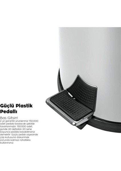Gri Paslanmaz Metal Pedallı 3 Litrelik Çöp Kovası modelleri