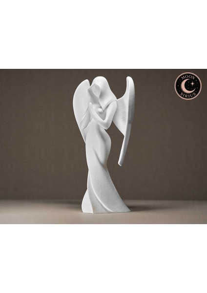 MOON SİRİUS Modern Tasarımlı Beyaz Melek Figürü Dekoratif Biblo 7x11x20 fiyatları