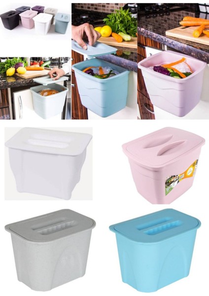 Gri Dolap Kapağı Askılı Kapaklı Çöp Kovası, Şık ve Kullanışlı Tasarım