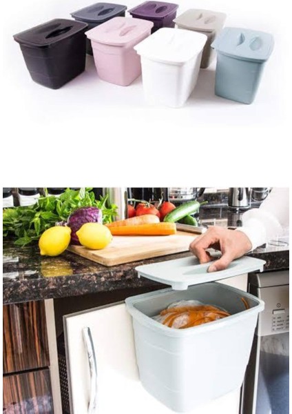 Gri Dolap Kapağı Askılı Kapaklı Çöp Kovası, Şık ve Kullanışlı Tasarım fiyatları