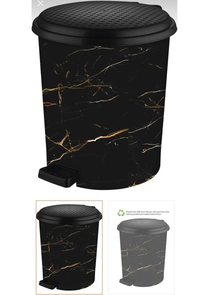Şık Siyah Mermer Desenli Iç Kova Çöp Kovası 25 Litre fiyatları