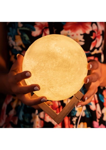 3D Ay Gece Lambası, 36 cm Çap, Sıcak Sarı Işık, Dekoratif ve Şık Tasarım fiyatları
