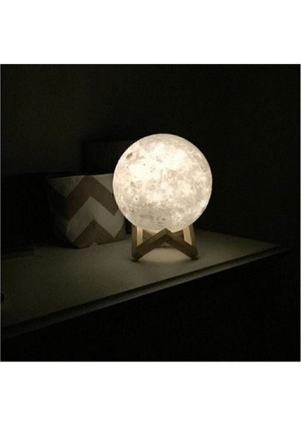 3D Ay Gece Lambası, 36 cm Çap, Sıcak Sarı Işık, Dekoratif ve Şık Tasarım fırsatları