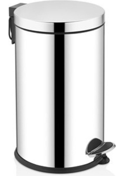 Paslanmaz Krom Pedal Çöp Kutusu, 12 Litre, Şık ve Dayanıklı Tasarım