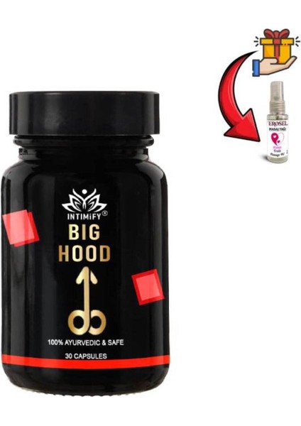 Big Hood Erkekler İçin Takviye 30'lı x 1 Adet Erosel Masaj Yağı
