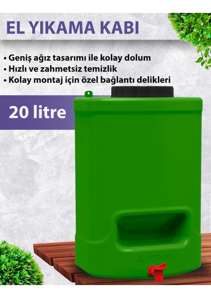 20 Litre El Yıkamakabı,kamp,musluklu Su Bidonu