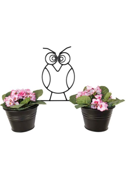 Baykuş Duvar Saksısı Küçük Siyah