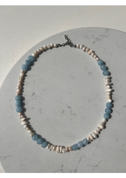 Inci Akuamarin Kolye