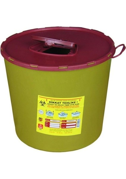Yeşil 5 Litre Tıbbi Atık Kovası, Hijyenik ve Dayanıklı Kullanım Için Ideal Seçim