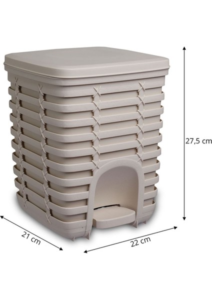 Bej Renkli Kare Pedallı Çöp Kovası 9 Lt, Şık ve Kullanışlı Tasarım fırsatları