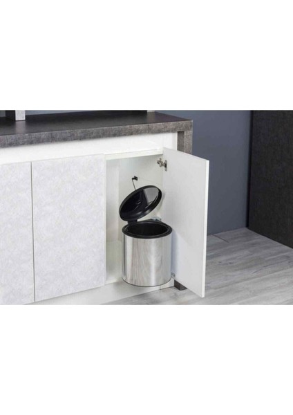 10 Lt Renkli Yuvarlak Dolap Içi Çöp Kovası, Montajlı, Pratik Kullanım