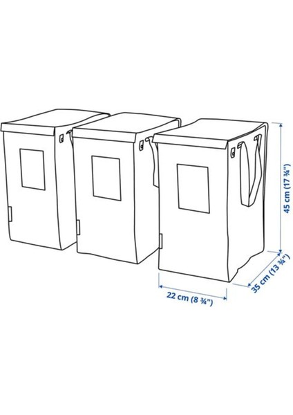 Çok Renkli Atık Ayırma Torbası, 35 Lt, Beyaz, Koyu Gri, Açık Gri, Dayanıklı indirimleri