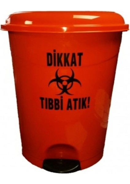 Pedallı 10L Tıbbi Atık Çöp Kovası Kırmızı, Hijyenik ve Kullanışlı Seçenek