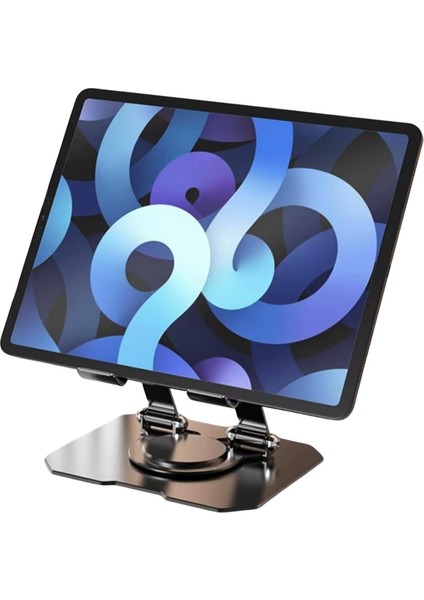 Taşınabilir Alüminyum Tablet Standı – 360° Ayarlanabilir, Katlanabilir ve Ergonomik Tablet Tutucu, Ipad, Samsung, Huawei ve Tüm 7”-13” Tabletler Için Uyumlu