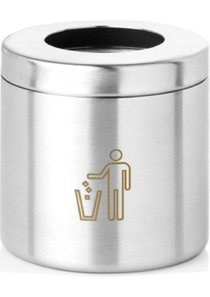 Gri Masaüstü Çöplük, 9,5 Cm, Şık ve Kullanışlı Ofis Aksesuarı