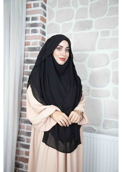 Gölgeli Sufle Hijap Khimar Tesettür Hazır Türban Şal