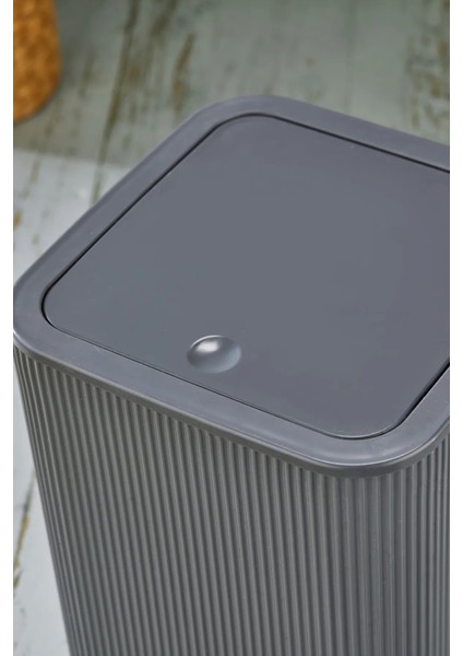 Kare 2'li Çöp Kovası ve Fırça Seti, Koyu Gri, 5l fırsatları