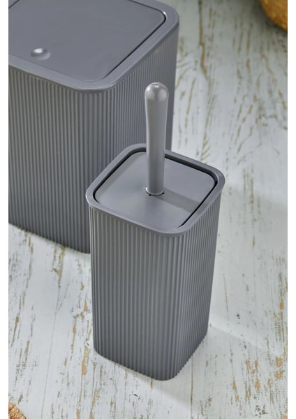 Kare 2'li Çöp Kovası ve Fırça Seti, Koyu Gri, 5l indirimleri