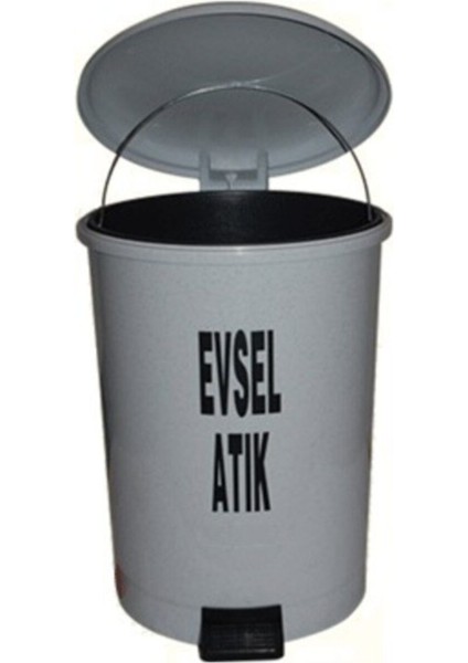 25 Lt Pedallı Ev Atık Kovası, Şık Gri Renkli ve Pratik Kullanım Sağlar