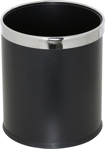Şık Siyah Deri Kaplama Otel Tipi Çöp Kovası