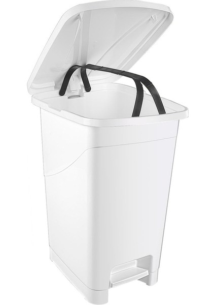 25 Litre Iç Kovalı Slim Pedallı Beyaz Çöp Kovası