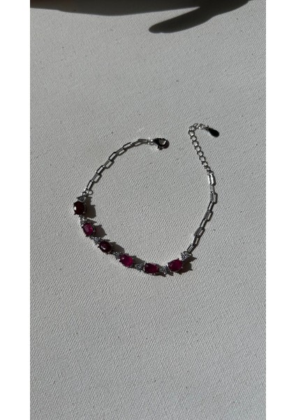 925 Ayar Gümüş Yakut Bileklik