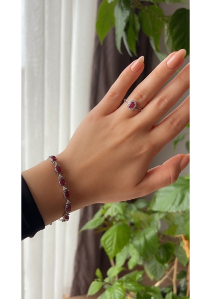 925 Ayar Gümüş Yakut Bileklik fırsatları