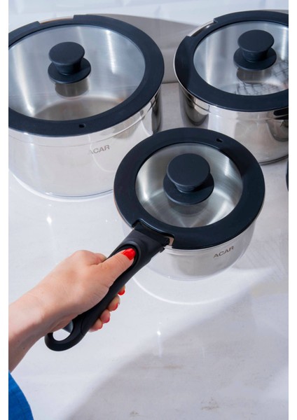 12 Parça Çelik Tencere Seti, Dayanıklı ve Şık Mutfak Gereçleri fırsatları